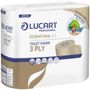Lucart Toiletpapir, Lucart T3 Natural, 3-lags, 30m x 9,6cm, Ø12,5cm, natur, 100% genbrugspapir, paper pack