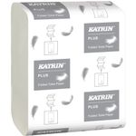 Toiletpapir i ark, Katrin Plus, 2-lags, 23x10, 3cm,  hvid, 100% nyfiber