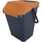 EasyMax Affaldsspand , EasyMax, 45 l, grå, plast, 45 l, med orange låg, stabelbar (1999902176)