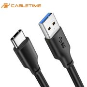 CABLETIME USB 3.0 kabel, 2,0m, USB-C: Han - USB-A: Han, Sort (CT-C160-U33-CMAMN-B2)