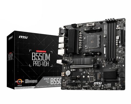 MSI B550M PRO-VDH Support for 3rd Gen AMD Ryzen Processors future AMD Ryzen with BIOS update 4xDIMM 4xSATAIII 2xM.2 AM4 mATX 105 (B550M PRO-VDH)