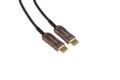 MERCODAN Fiber optisk HDMI 15m, HDMI 2.0, 18Gbps, 4:4:4, 4k2k 60p, sort, ATC Certified, HDMI: Han - HDMI: Han, Med låse konnektor