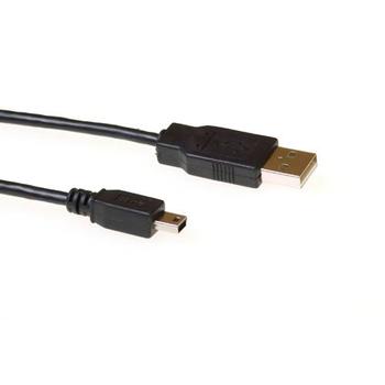 ACT USB2 Kabel A-MiniB -  3,0 m A-MiniB5 USB Kabel Sort (SB2413)