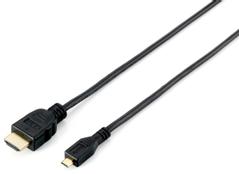 EQUIP HIGHSPEED HDMI-MICROHDMI ADAPT CBL M/M 1M BLK CABL