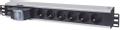 INTELLINET 19" 1.5U Rackmount 6-Way Power Strip - With Double, Air Switch 1.6 m Power Cord