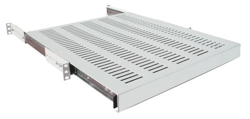 INTELLINET Server Schrank 19 Fachboden ausziehbar B=483mm T=800mm 1HE bis 35kg [gy] (712330)