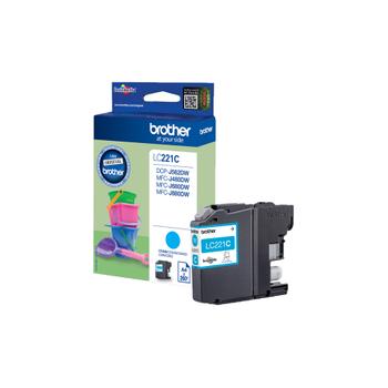 BROTHER LC221C - Cyan - original - ink cartridge - for Brother DCP-J562DW,  MFC-J480DW,  MFC-J680DW,  MFC-J880DW (LC221C)