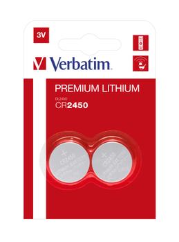 VERBATIM CR2450 3V Lithium Battery 2p (49938)