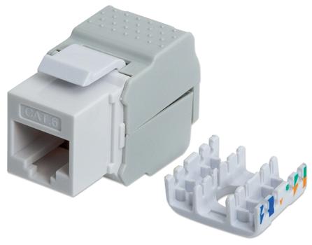 INTELLINET Toolless Cat6 Keystone Jack UTP RJ45 white (167062)
