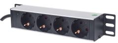 INTELLINET 10 1U Rackmount 4-Way Power Strip, With Power Indi, cator 1.8 m Power Cord
