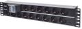 INTELLINET 19" 2U Rackmount 15-Way Power Strip - German Type, With Double Air Switch, 3 m (10 ft.) Power Cord
