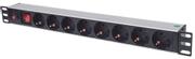 INTELLINET Power strip rack 19'' 1U 250V/16A 8x Schuko 3m On/Off switch