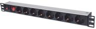 INTELLINET Power strip rack 19'' 1U 250V/16A 8x Schuko 3m On/Off switch (713986)