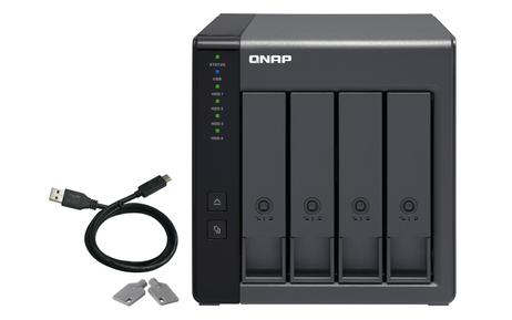 QNAP TR-004 - 4 Bay USB-C Direct Attached Storage with Hardware RAID (TR-004)