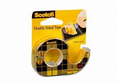 3M SCOTCH TEJP DUBBELHÄFTANDE 665, 6MX12 MM MED HÅLLARE 12-PACK (136D)