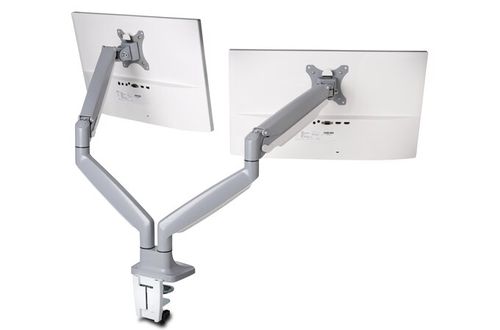 KENSINGTON n SmartFit One-Touch Dual Monitor Arm - Mounting kit - adjustable arm - for 2 monitors - metal - silver grey - screen size: 13"-32" - C-clamp, grommet, desk-mountable (K55471EU)