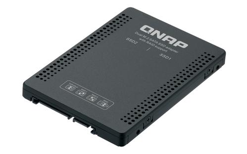 QNAP 2.5in SATA to dual M.2 2280 SATA drive adapter hardware RAID 0/1 JBOD Individual disk modes (QDA-A2MAR)