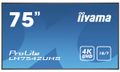 IIYAMA 75inch LCD UHD, SDM-L - 75inch 3840x2160,  4K UHD IPS panel (LH7542UHS-B3)