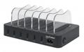 MANHATTAN 6-Port USB Charging Station, Six USB-A Ports, up to 5 V / 2.4 A per Port, 50 W Total Output, Black