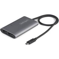 StarTech Thunderbolt 3 to Dual DisplayPort Adapter DP 1.4, Dual 4K 60Hz or Single 8K/5K Thunderbolt 3 to DP Adapter, TB3 to 2x DisplayPort Monitor Video Display Adapter, Mac/Windows - TB3 to DP 1.4 Adapter - U