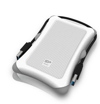 SILICON POWER External 2,5'' HDD case A30 SATA, USB 3.0, Anti-Shock,  White (SP000HSPHDA30S3W)