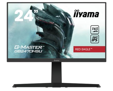 IIYAMA G-MASTER Red Eagle GB2470HSU-B1 - LED monitor - 24" (23.8" viewable) - 1920 x 1080 Full HD (1080p) @ 165 Hz - Fast IPS - 250 cd/m² - 1100:1 - 0.8 ms - HDMI, DisplayPort - speakers - black (GB2470HSU-B1)