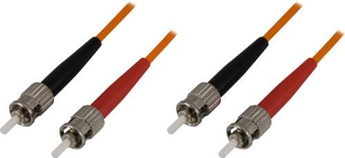 DELTACO fiber cable, ST-ST, 62.5 / 125, OM1, duplex, multimode,  5m (FB-35)