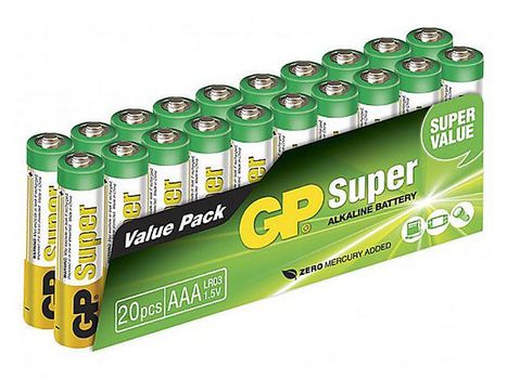 GP Super Alkaline AAA-batteri,  24A/LR03, 20-pakk (151015)