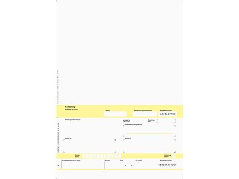 EMO Faktura/ giro A4 laser 1x hvit (500) (U213505)