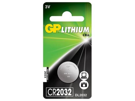 GP Lithium CR2032 3V batteri, (Passar exempelvis Kameror och moderkort) (2184)