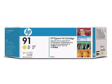 HP 91 - C9469A - 1 x Yellow - Ink cartridge - For DesignJet Z6100, Z6100ps (C9469A)