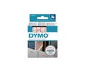 DYMO D1 Tape / 12mm x 7m / Red Text / White Tape