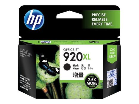 HP 920XL Black High Yield Ink Cartridge 32ml for HP OfficeJet 6000/ 6500/ 7000/ 7500 - CD975AE (CD975AE)