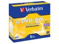 VERBATIM DVD+RW 4,7GB Branded Matt Silver 4xSpeed *5-pack* Jewel Case