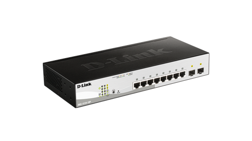 D-LINK switch, 10x10/ 100/ 1000Mbps,  Layer2, PoE, 2xSFP (DGS-1210-10P/E)