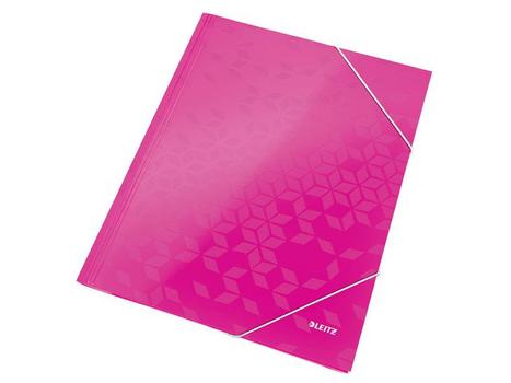LEITZ WOW Elastikmappe 3-klap A4 Karton Cerise (39820023)