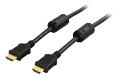 DELTACO HDMI cable, Premium High Speed HDMI with Ethernet, 3m, black
