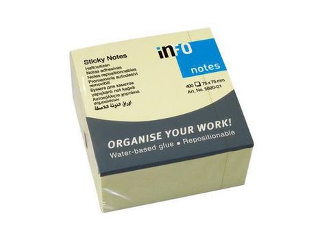 OEM Notatkube INFO 75x75 gul (5820-01)