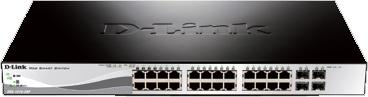 D-LINK Web Smart Switch 24x10/ 100/ 1000 +4 SFP (DGS-1210-28P/E)
