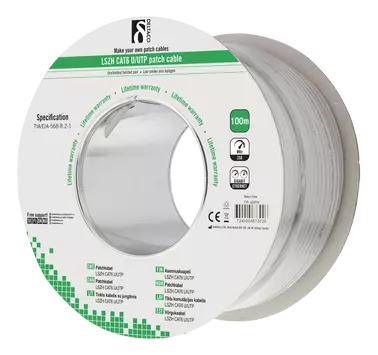 Deltaco Cat6 patchkabel - 100m - grå U/UTP (TP-48PH)