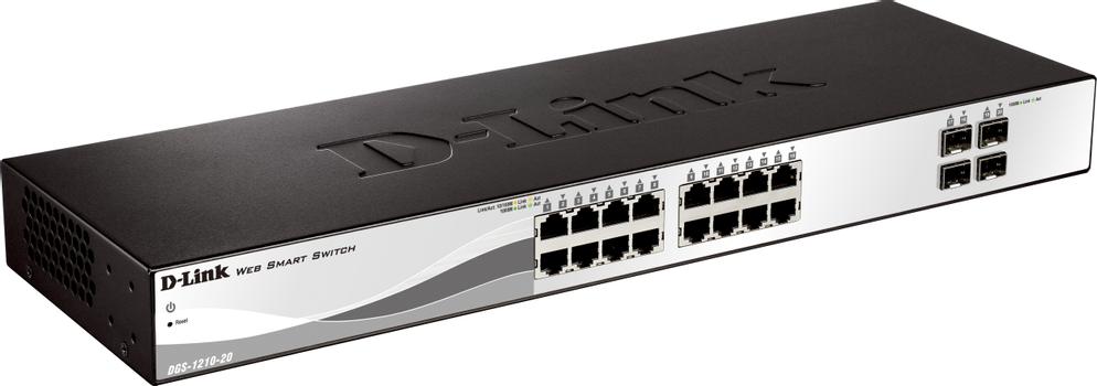 D-LINK 16x 10/ 100/ 1000 Base-T ports with 4 x 1000Base-T /SFP port (DGS-1210-20/E)