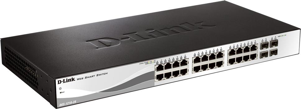D-LINK 24x 10/ 100/ 1000 Base-T ports with 4 x 1000Base-T /SFP ports (DGS-1210-28/E)