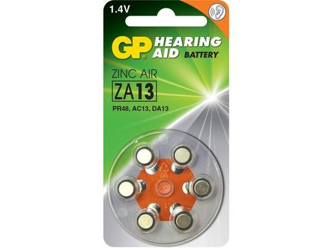 GP Hearing Aid Battery ZA 13-D6, 6-pack (4420)