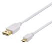 DELTACO USB 2.0 cable, USB-A male - Micro B male, 2m, white