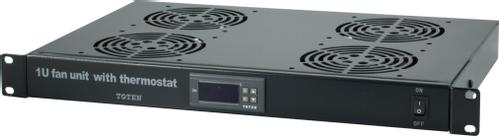 TOTEN 1U 19"viftepakke med 4stk vifter, termostat,  230V (SA.3004.0301)