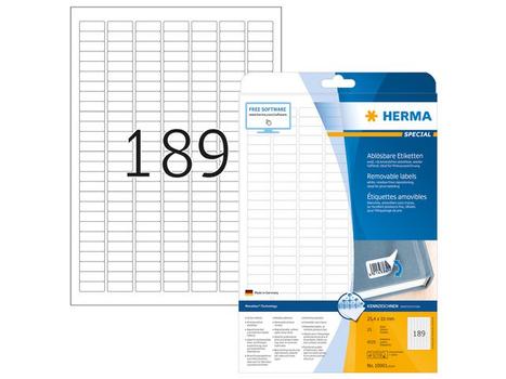 HERMA Etikett HERMA Movable 25,4x10mm (4725) (10001)