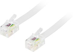 DELTACO modular cable 4P4C (RJ9 / RJ10 / RJ22) 1.5m, white