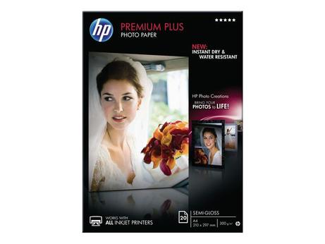 HP Premium Plus Photo Paper - fotopapir - halvblank - 20 ark - A4 - 300 g/m² (CR673A)
