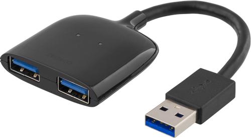DELTACO PRIME USB 3.0 hub, 2xTyp A ports, black (UH-203 $DEL)