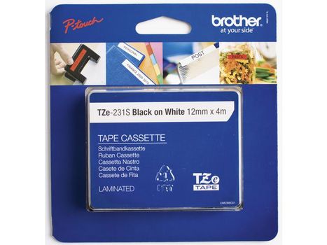 BROTHER TZE231S2 black/ white 12mm 4m retail pack (TZE231S2)